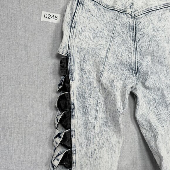 Vintage TRAFFIC Side Ribbon Ice Wash Slim Fit Jeans High Waist Size W26xL28.5 - Picture 8 of 16